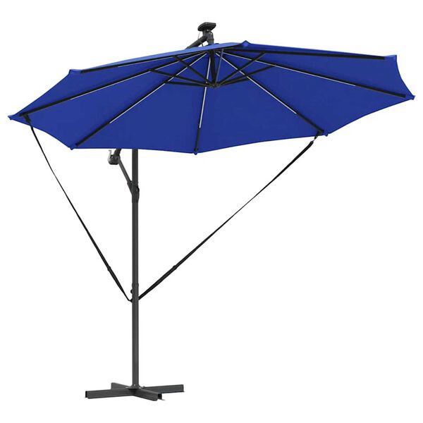 vidaXL Kantilever bananparasol asurblå 294 x 294 x 248 cm