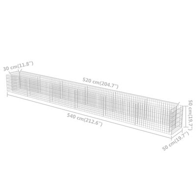 Vidaxl Gabion Hoybed Galvanisert Stal 540x50x50 Cm Vidaxl No Vidaxl Gabion Hoybed Galvanisert Stal 540x50x50 Cm Vidaxl No