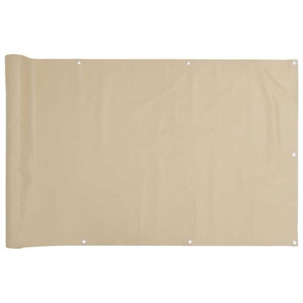 vidaXL Balkongskjerm beige 75x300 cm oxfordstoff