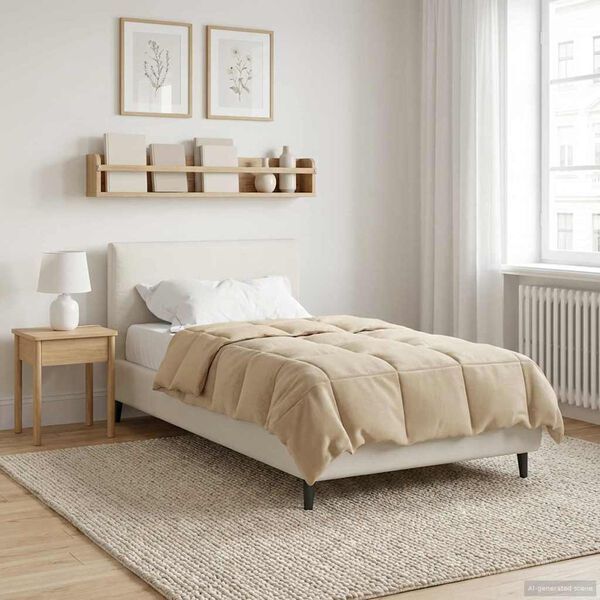 vidaXL Full &aring;r dyne Quilted Krem 135 x 200 cm Mikrofiber