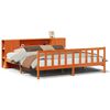 vidaXL Seng med bokhylle uten madrass voksbrun 180x200 cm heltre furu