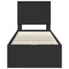 vidaXL Sengestamme med skuff med lagring Svart 75 x 190 cm Ingeni&oslash;rtre