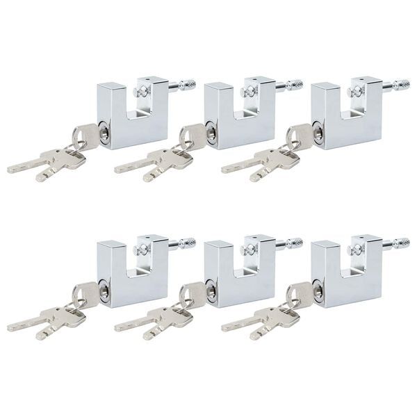 vidaXL Hengel&aring;s 6 pcs s&oslash;lv 4,2 x 1,9 x 4 cm Jern