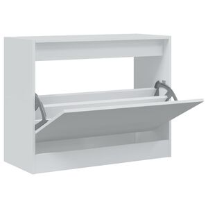 vidaXL Skoskap hvit 80x34x63 cm konstruert tre