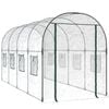 vidaXL Drivhus gjennomsiktig 160x400x190 cm PVC og pulverlakkert st&aring;l