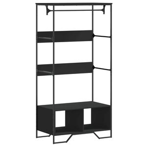 vidaXL Garderobe svart 90x50x180 cm konstruert tre