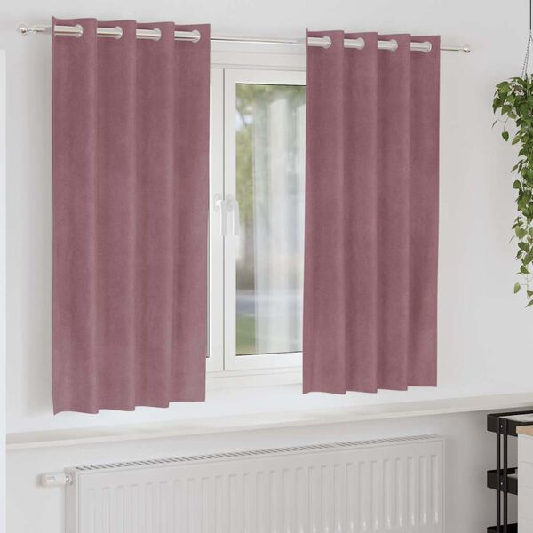 vidaXL Blendingsgardiner 2 pcs Mørk rosa 140 x 175 cm Fløyel