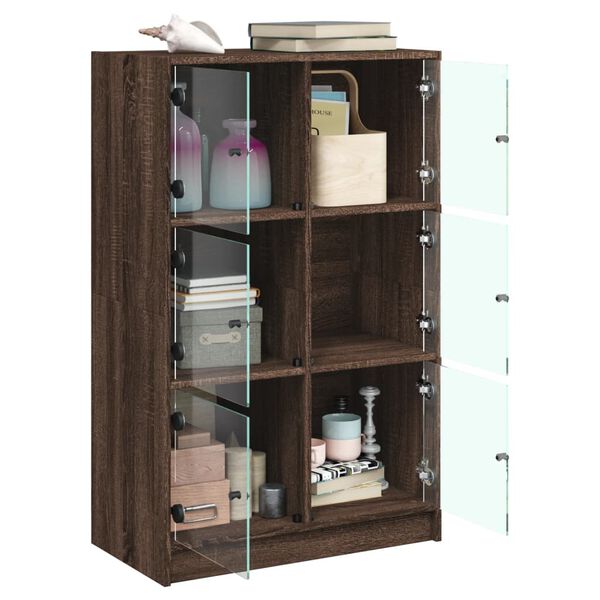 vidaXL Highboard med dører brun eik 68x37x109 cm konstruert tre