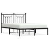 vidaXL Sengeramme i metall med hodegavl svart 140x190 cm