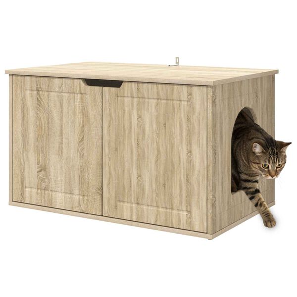 vidaXL Katt Hus Sonoma 85 x 55 x 50,5 cm Konstruert tre