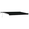 vidaXL Manuell markiseramme med LEDs Svart og Anthracite 4 &times; 3,5 m
