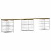 vidaXL Hagebenk gabiondesign 203x31x42 cm impregnert furu