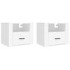 vidaXL Veggmonterte nattbord 2 stk hvit 50x36x40 cm
