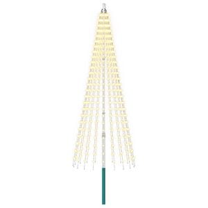 vidaXL Juletrebelysning med spyd og flaggstang 250 cm 500 LED-lys