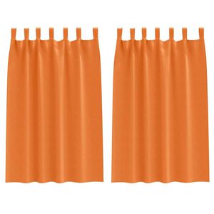 vidaXL M&oslash;rkleggende Gardiner med Ringer 2 pcs Lys Oransje 175 x 140 cm