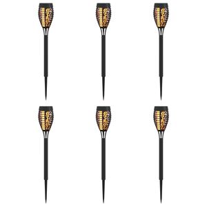 vidaXL Utend&oslash;rs sollys med bakkefeste 6 stk. Varmhvit 47,5 cm ABS