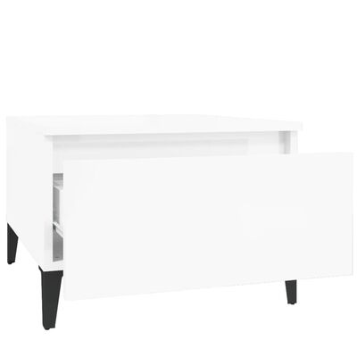 vidaXL Sidebord høyglans hvit 50x46x35 cm konstruert tre