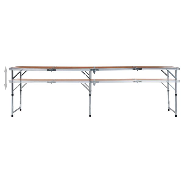 vidaXL Sammenleggbart campingbord aluminium 240x60 cm