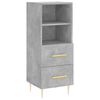 vidaXL Highboard betonggr&aring; 34,5x34x180 cm konstruert tre