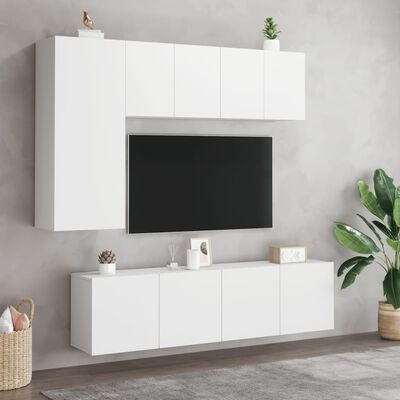 vidaXL Vegghengt TV-benk hvit 60x30x41 cm