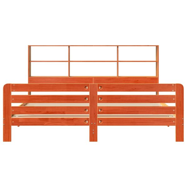 vidaXL Sengeramme uten madrass voksbrun 180x200 cm heltre furu