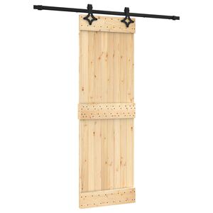 vidaXL Skyved&oslash;r Naturlig og svart 70 x 210 cm Massiv Furu Tre
