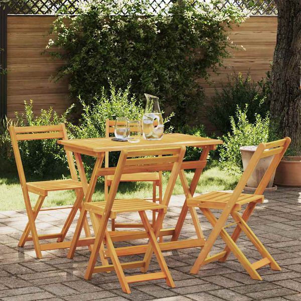 vidaXL Bistrosett 5 pcs Olje naturlig Solid akasietre
