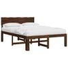vidaXL Dobbel Sengramme med Hodegjerde ROSTOCK M&oslash;rk brun 140 x 190 cm
