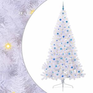 vidaXL Kunstig juletre Hvit 240 cm PVC og st&aring;l