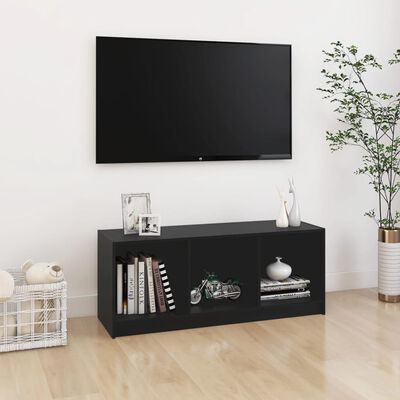 vidaXL TV-benk svart 104x33x41 cm heltre furu