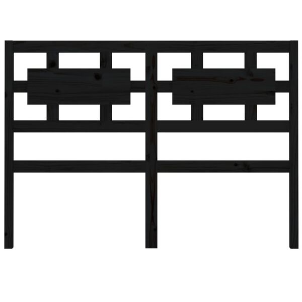 vidaXL Sengegavl svart 125,5x4x100 cm heltre furu