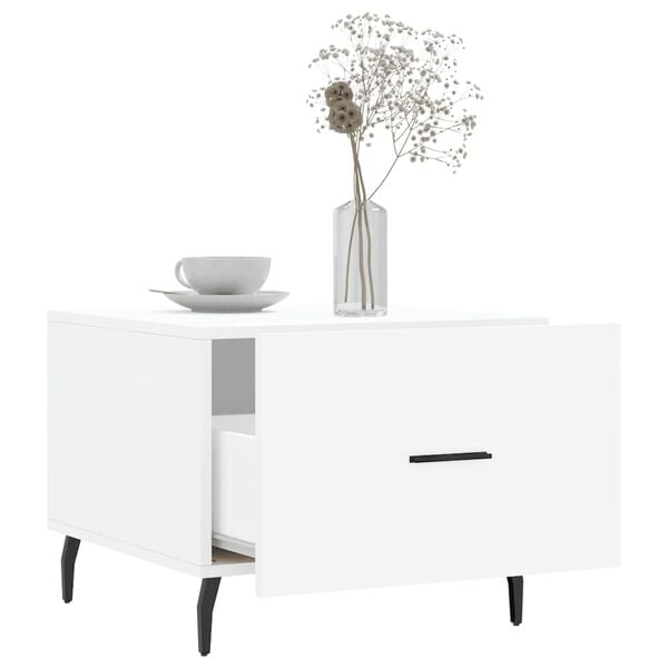 vidaXL Salongbord hvit 50x50x40 cm konstruert tre