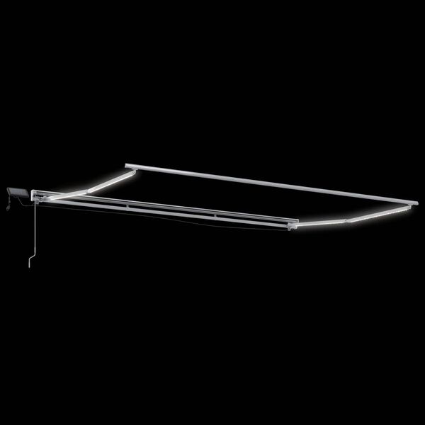 vidaXL Manuell markiseramme med LEDs Hvit 4 x 2 m Aluminium