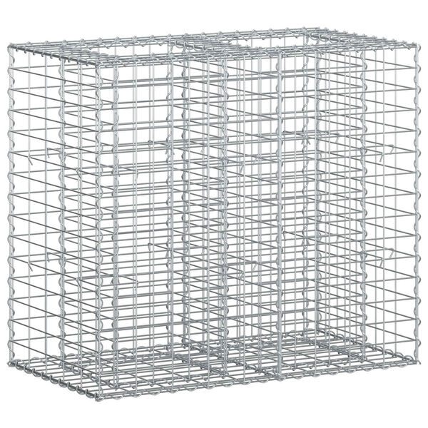 vidaXL Gabion hevet seng s&oslash;lv 90 x 50 x 80 cm Galvanisert St&aring;l