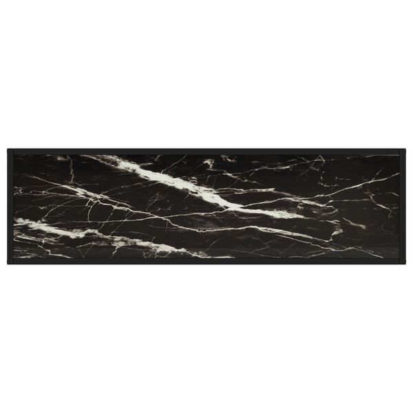 vidaXL Konsollbord svart 120x35x75 cm herdet glass