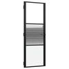 vidaXL Glassd&oslash;r Stripete Svart 76 x 3,5 x 201,5 cm Aluminium