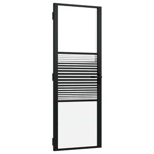 vidaXL Glassd&oslash;r Stripete Svart 76 x 3,5 x 201,5 cm Aluminium