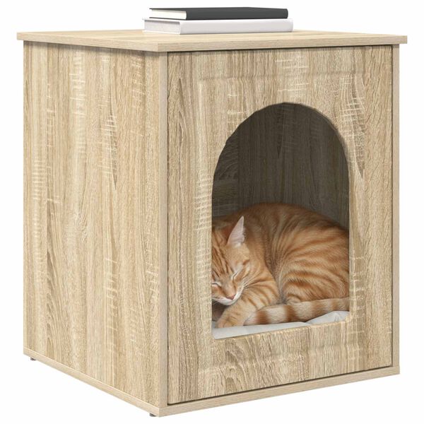 vidaXL Katt Hus Sonoma 53 x 52 x 62 cm Konstruert tre
