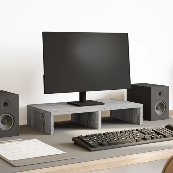 vidaXL Skjermhylle grå sonoma 50x27x10 cm konstruert tre