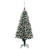 vidaXL Kunstig juletre med LED og kulesett og kongler 210 cm
