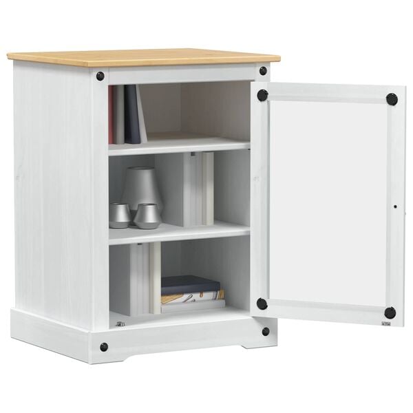 vidaXL HiFi skap Hvit 60 x 50 x 82 cm Massiv furu