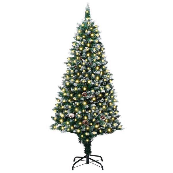 vidaXL Kunstig juletre med 300 LED grønn 180 cm PVC og Stål og Plast