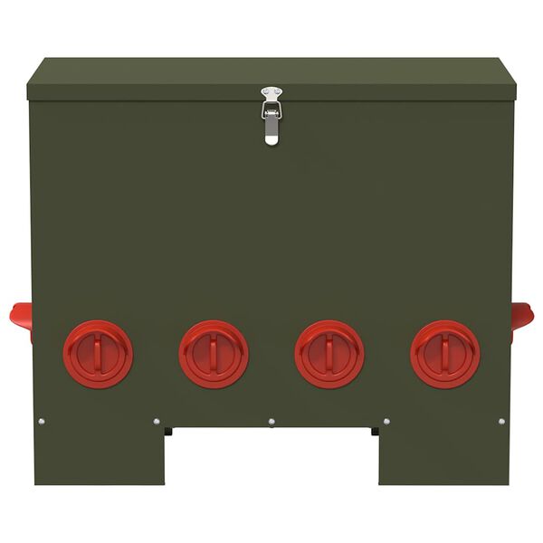 vidaXL H&oslash;nsefutteral Olivengr&oslash;nn 60,5 x 29 x 51 cm Kaldvalsget St&aring;l