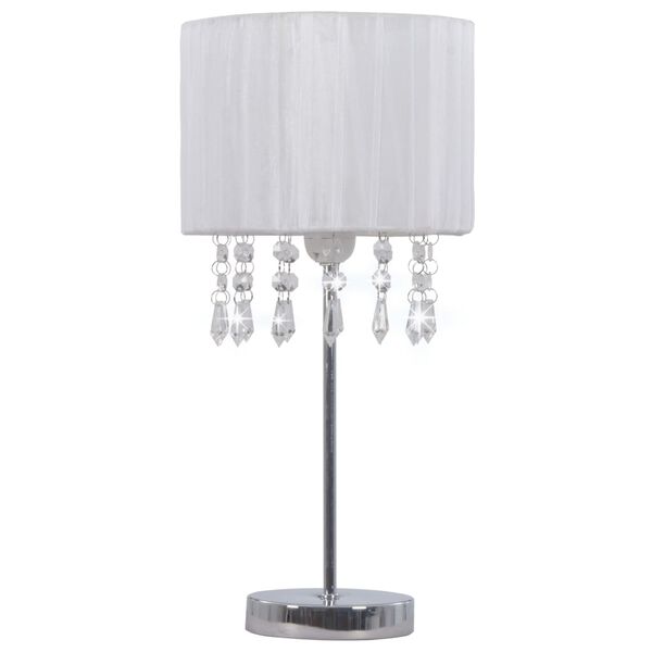 vidaXL Bordlampe hvit rund E27
