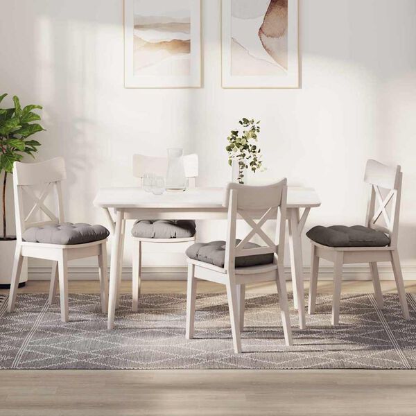 vidaXL Seteputer 4 pcs Gr&aring;brun 45 x 45 x 12 cm stoff