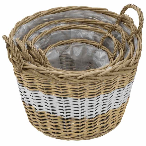 vidaXL H&oslash;ybed 4 stk flettekurv med PE-f&ocirc;ring