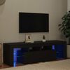 vidaXL TV-benk med LED-lys svart 140x36,5x40 cm