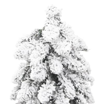 vidaXL Forhåndsbelyst kunstig juletre med 100 LED flokket snø 180 cm