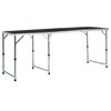 vidaXL Sammenleggbart campingbord gr&aring; aluminium 180x60 cm
