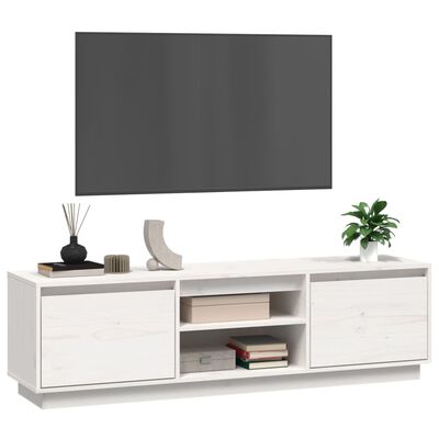 vidaXL TV-benk hvit 140x35x40 cm heltre furu